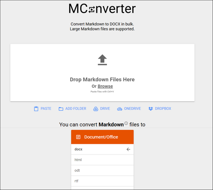 main interface of mconverter
