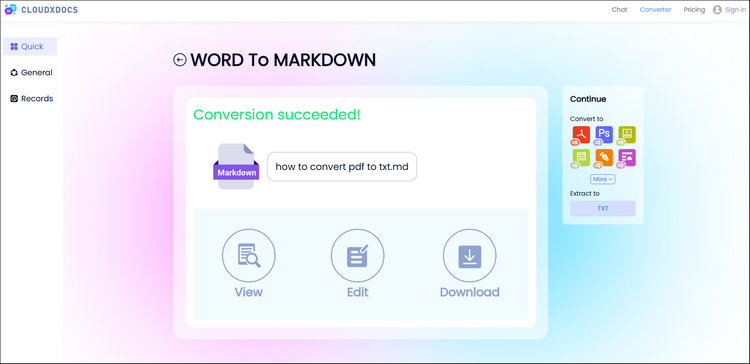 download the converted markdown file