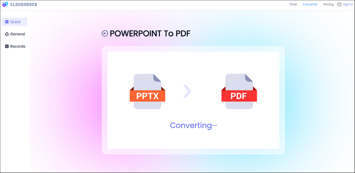 wait for ppt to pdf conversion process