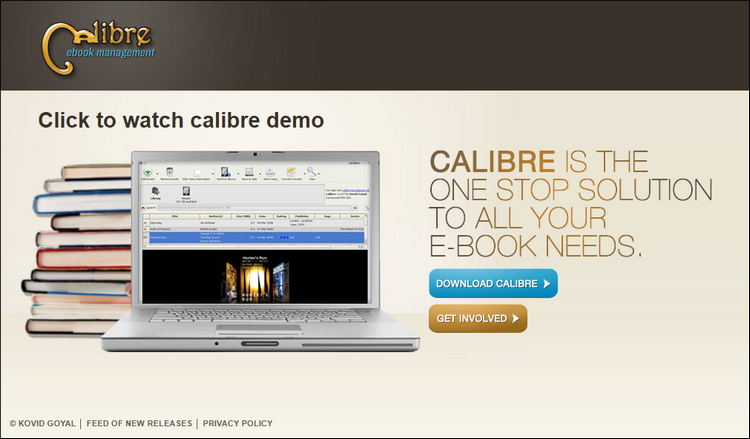 main interface of calibre official website