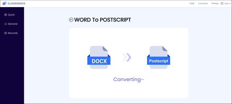 conversion process screenshot