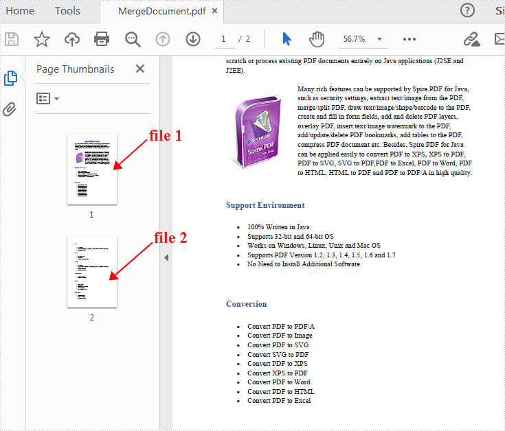 Merge and Split PDF Documents Using Spire.Cloud.PDF